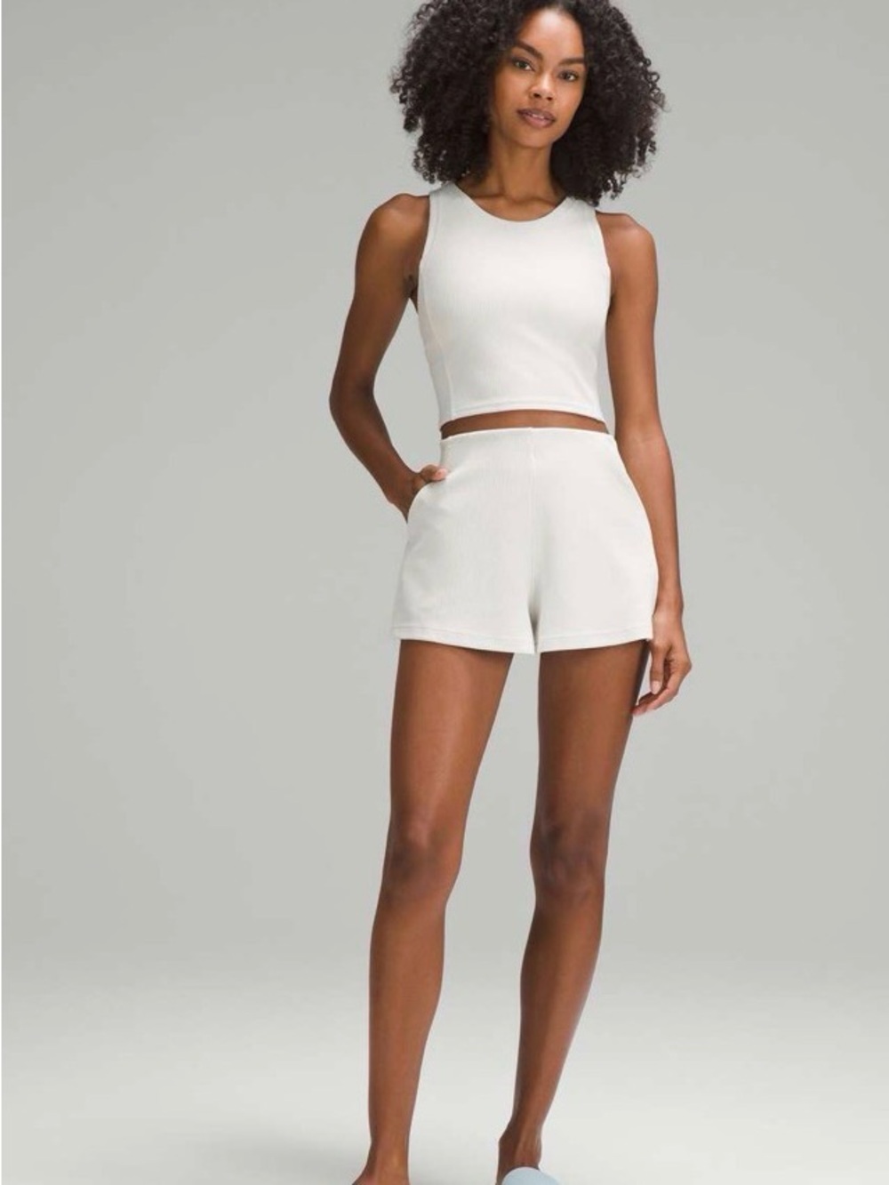 lululemon athletica Cream High-Rise Knit Shorts
